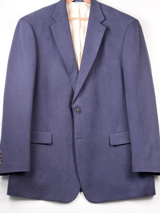 Alan Flusser Other - Alan Flusser 100% Silk Sport Coat -- Blue/Navy Puppytooth -- Size 48L
